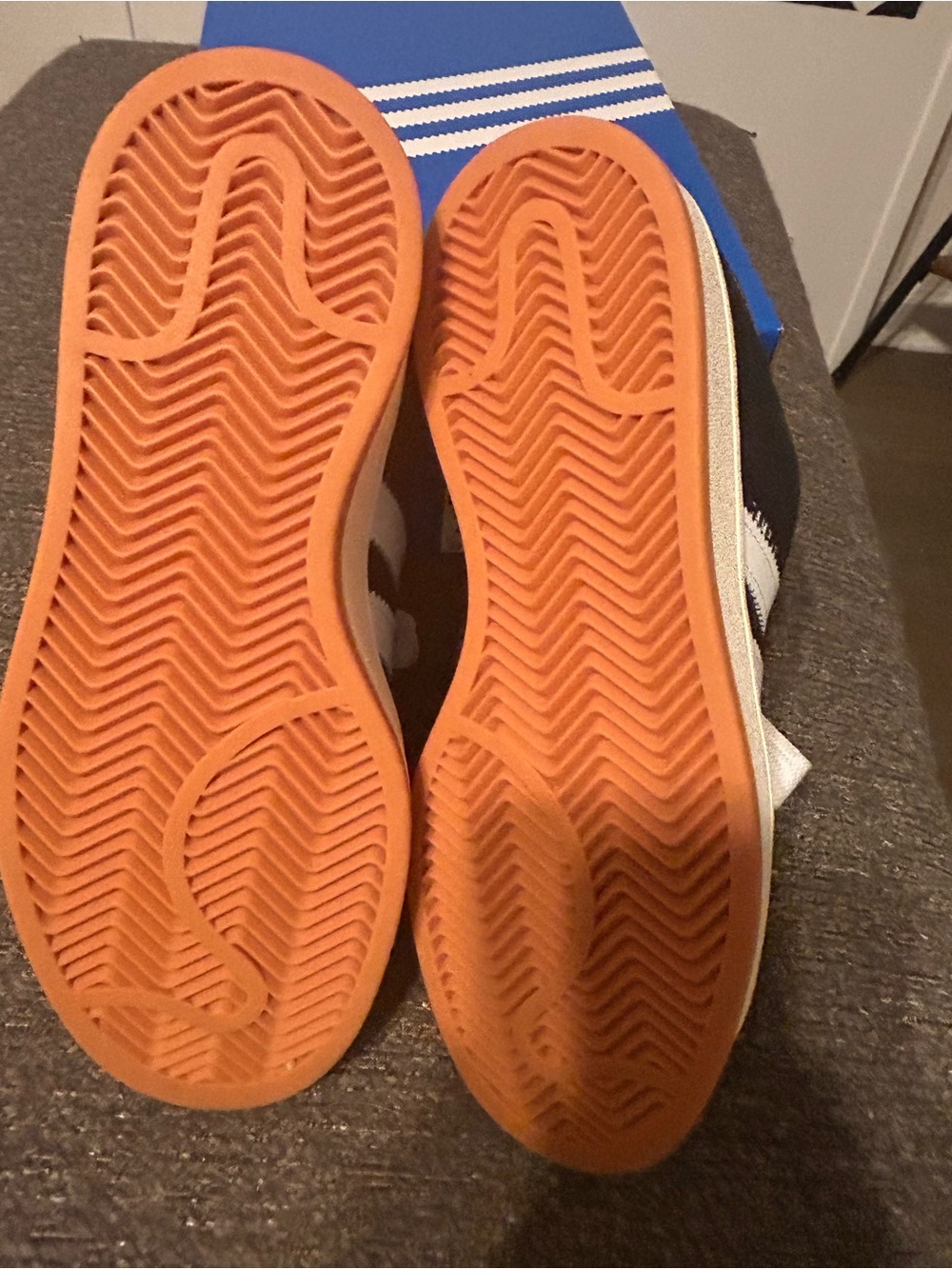 Adidas Campus Black White Sneakers with Gum Sole - Picture 4 of 5